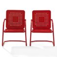 thumbnail image 2 of Crosley Furniture Bates Fauteuil d'Extérieur en Métal, Rouge Vif Lustré (Lot de 2), 2 of 12