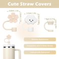 thumbnail image 4 of 11PCS de accesorios para Stanley taza 40oz, 6 tapones antidesbordamiento, 2 cubiertas para pajitas, 2 colgantes encantos, 1 bota, accesorios de silicona para 40oz y 30oz (Beige), 4 of 4