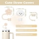 thumbnail image 4 of 11PCS de accesorios para Stanley taza 40oz, 6 tapones antidesbordamiento, 2 cubiertas para pajitas, 2 colgantes encantos, 1 bota, accesorios de silicona para 40oz y 30oz (Beige), 4 of 4