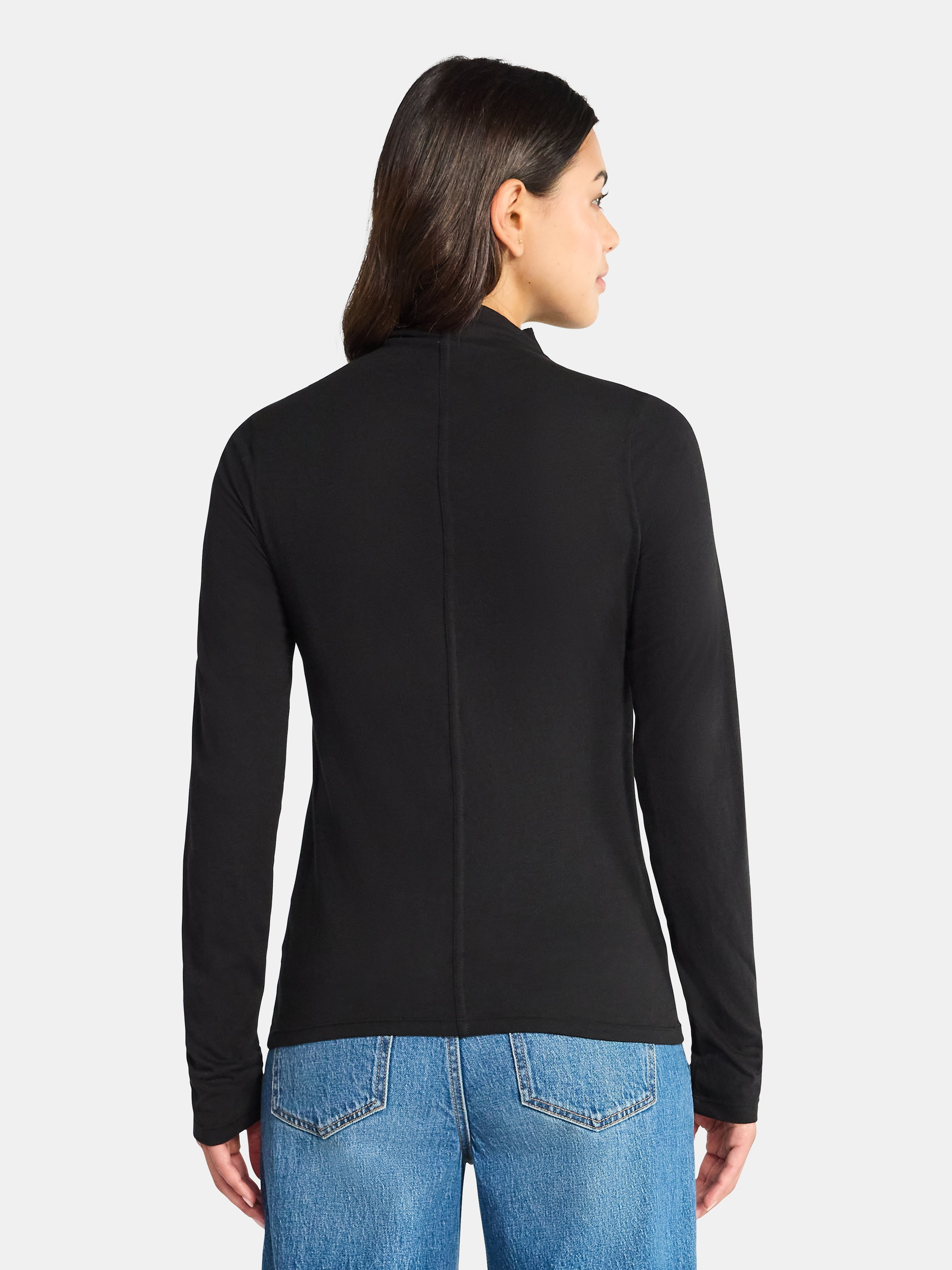 Time and Tru Women's Tissue Like Turtleneck Top, Sizes XS-XXXL