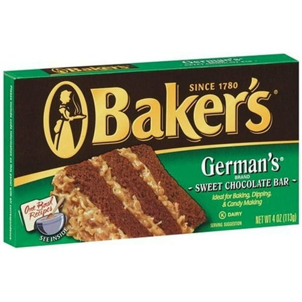 Bakers Germans Chocolate, 4Ounce Bars (Pack Of 4)