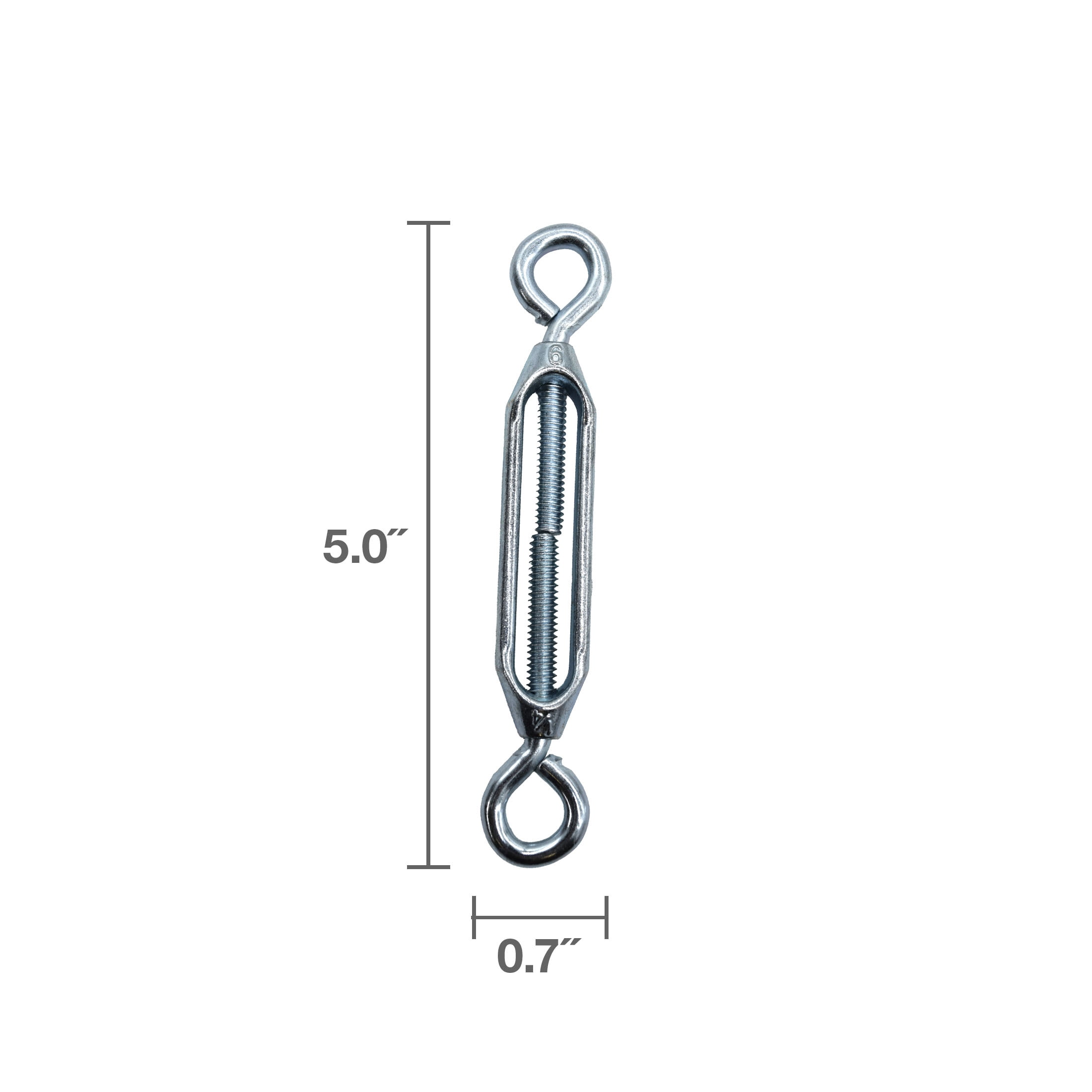 (5 pack) Eye and Eye Turnbuckle, Steel, Zinc Plated, Peerless Chain Company, #4727838, Silver, 1 Count