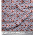 thumbnail image 1 of Soimoi Georgette Viscose Fabric Damask Design,Leaves & Aster Floral Decor Fabric Printed Yard 42 Inch Wide, 1 of 1
