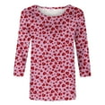 thumbnail image 5 of SOOMLON Valentines Day Shirts Women Couple Valentines Gift Loose 3/4 Sleeve Scoop Neck T Shirts Cute Heart Graphic Tees Trendy Valentines Clothes 2025 Multicolor L, 5 of 5