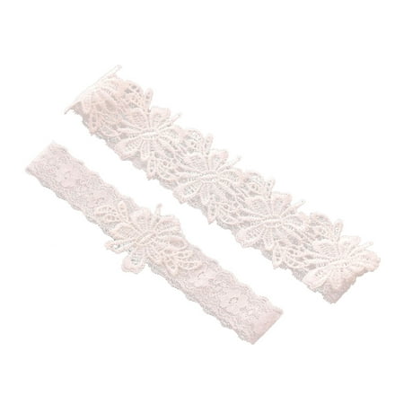 

1 Pair Bridal Garter Lace Flower Pattern Thigh Ring Sexy Floral Leg Band Ornaments Accessary Photo Props for Wedding Party