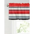 thumbnail image 6 of Valances for Windows Red Black Brush Rod Pocket Cafe Window Treatments Valance Curtains for Kitchen Bathroom Laundry Basement Windows 56"x16", 6 of 9