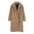 thumbnail image 6 of RQYYD Women's Winter Single Breasted Long Wool Coat Lapel Collar Casual Wool Blend Trench Coat Jacket, 6 of 7