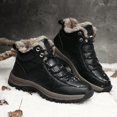 thumbnail image 3 of Men's Winter Waterproof Outdoor Snow Boots Casual Lace-Up Warm Fur Lined Trekking Ankle Booties Comfort Anti Slip Lightweight Backpacking Hiking Short Booties, 3 of 8