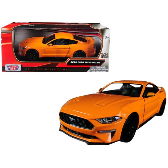 2018 Ford Mustang GT 5.0 Orange with Black Wheels 1/24 Diecast Model Car by Motormax