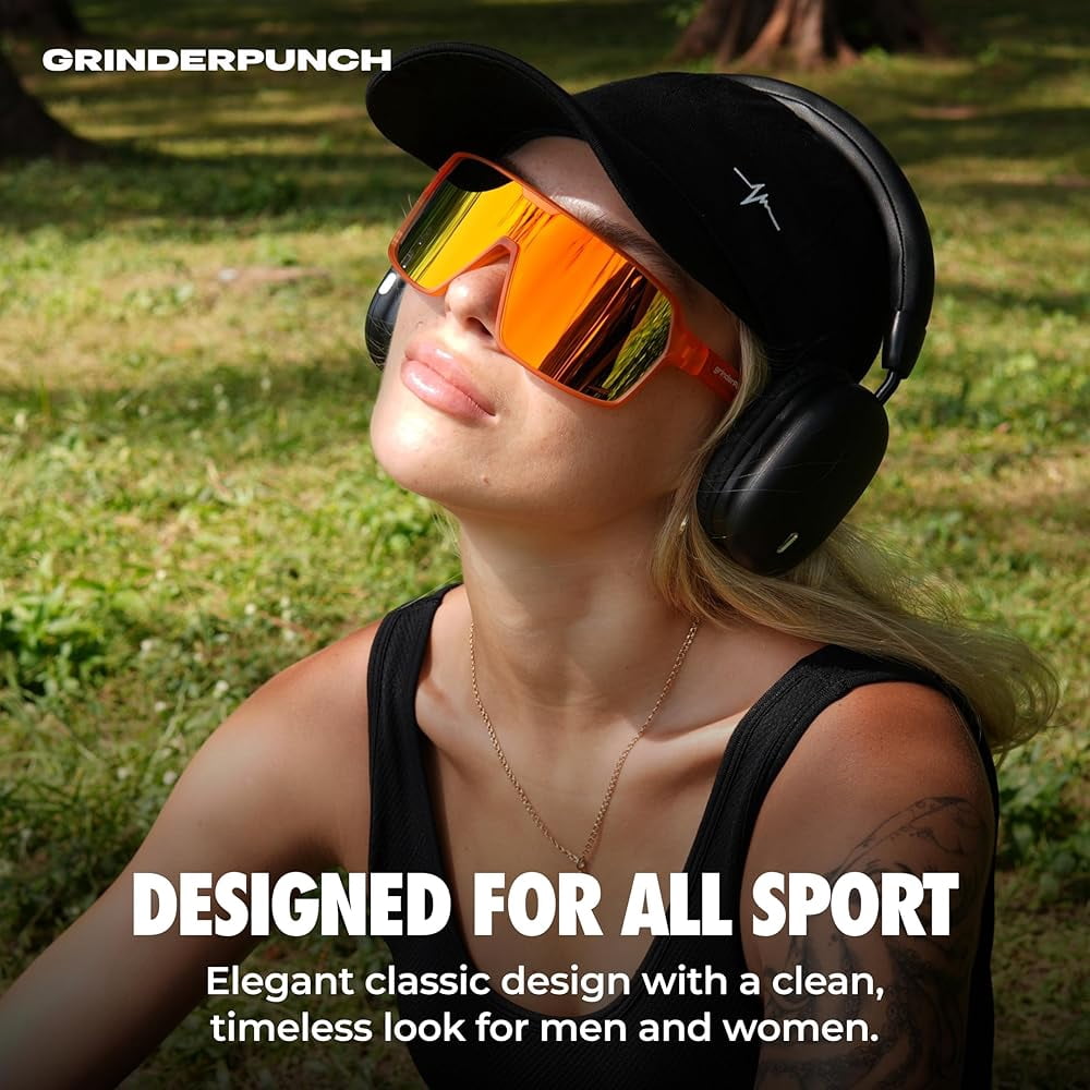 grinderPUNCH XL Baseball Pickleball Running Hiking & Cycling Polarized Sport Sunglasses for Men & Women with UV Protection