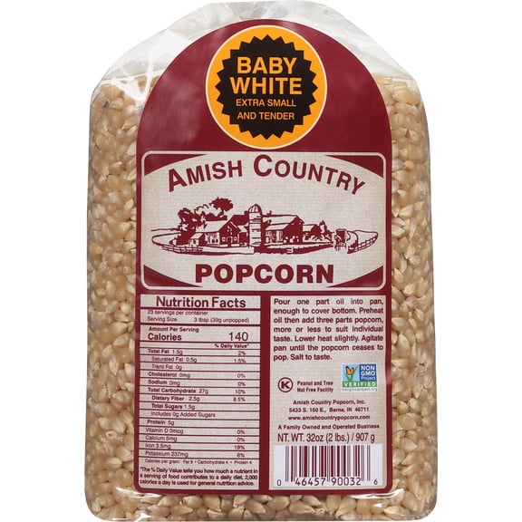 Amish Country Popcorn - Baby White, 2 Lb bag
