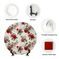 thumbnail image 4 of Balery Rose Flowers Print Bone China Decorative Plate Ceramic Dinner Plates Art Crafts with Display Stand-6in, 4 of 6
