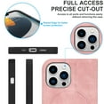 thumbnail image 6 of Nalacover for iPhone 14 Plus Wireless Charging Case,Luxury Full Body Protection Solid Color PU Leather Magnetic Closure Flip RFID Blocking Card Slots Stand Cover.For iPhone 14 Plus,Pink, 6 of 8