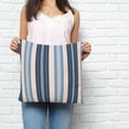 thumbnail image 2 of Blue Beige Striped Pillow Covers 16x16 Inch Decorative Throw Pillow Cover, Modern Stripes Art Farmhouse Sofa Pillowcases Accent Cushion Case Home Decor Bedroom Living Room, 2 of 6