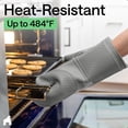 thumbnail image 6 of GORILLA GRIP Heat Resistant Durable Silicone Oven Mitts, BPA-Free Protective Grilling Potholders, Soft Cotton Lining, Flexible Waterproof Cooking Mitt Set, Kitchen Home Essentials, 12.5x8.3, Gray, 6 of 10