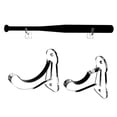 thumbnail image 1 of 1 Pair Acrylic Baseball Wall Mounted Holder Baseball Bat Display Softball Bats Rack Collection Brac Banmo, 1 of 5