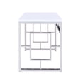 thumbnail image 2 of Steve Silver Alize Writing Desk in White and Chrome Metal, 2 of 10