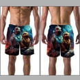 thumbnail image 3 of luoweisi Men's Beach Shorts Quick Dry Swim Trunks with Mesh Lining Chameleon L, 3 of 5