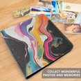 thumbnail image 4 of FORMRS 3 Ring Photo Album 4"x6" Self Adhesive Large Capacity PU Leather Cover, Colorful Black, 4 of 8
