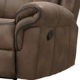 thumbnail image 4 of Arisa Manual Glider Recliner Chair- Brown Faux Leather- Pillow Arms, 4 of 6