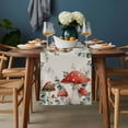 thumbnail image 2 of Red Mushrooms Table Runner - 72 Inch Long, Kitchen Dining Table Runner Dresser Scarves, Eucalyptus Leaves Summer Botanical Rustic Farmhouse Decor for Coffee Tables Wedding Party Banquet, 2 of 8