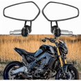 thumbnail image 3 of Motorcycle Handlebar Mirrors Motorbike Mirrors compatible XJ6 MT01 MT03 MT07 MT09 (Black), 3 of 5