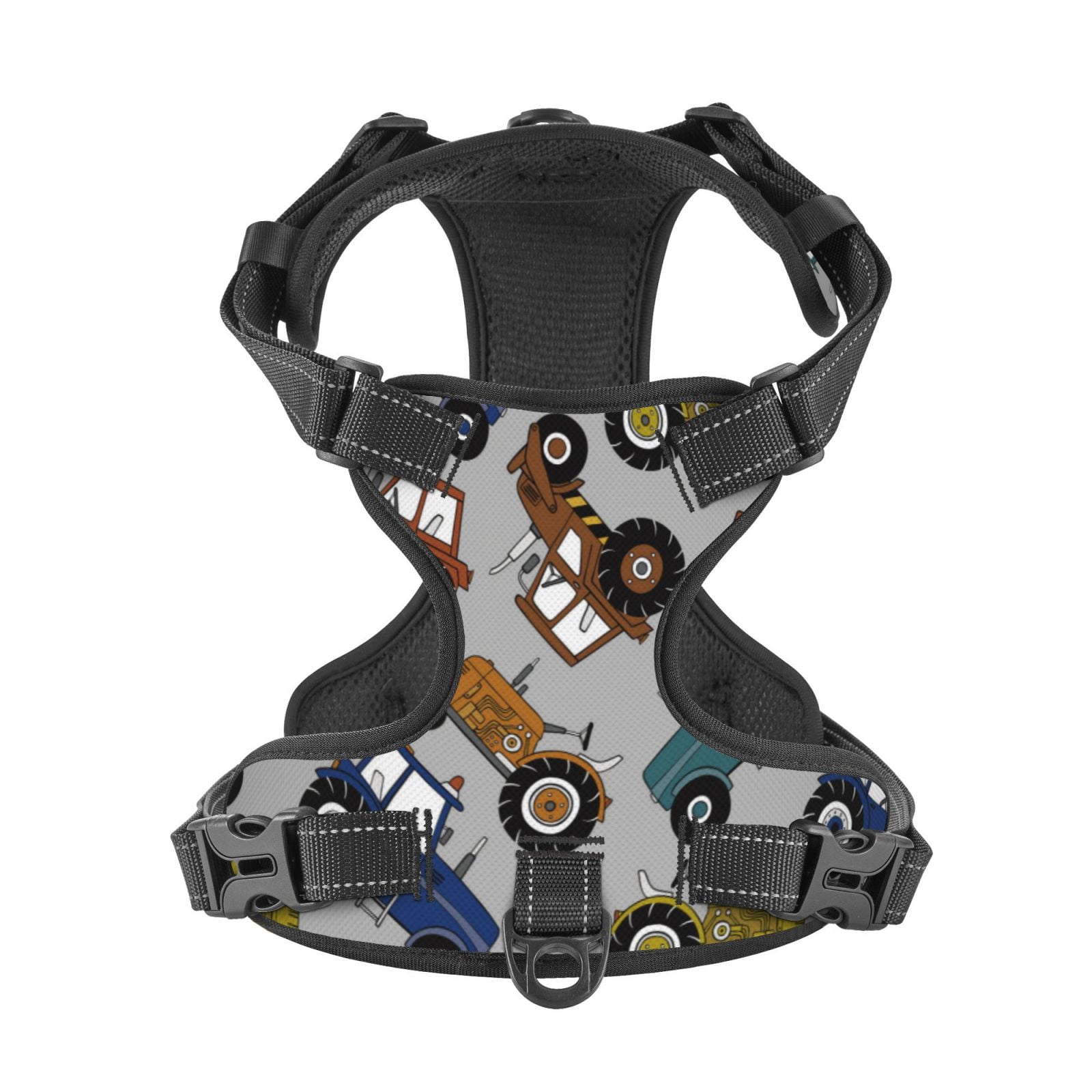 Kdxio Color Tractor Print No Pull Dog Harness Adjustable Reflective Oxford Easy Control Medium Large Dog Harness for Training and Everyday-Medium