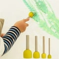 thumbnail image 2 of 2 Sets of (5 Sizes/Set) 10pcs Round Stencil Sponge Wooden Handle Foam Brush Set Painting Tools for Kids DIY Painting Stencils Arts and Crafts Tool Accessories, 2 of 4