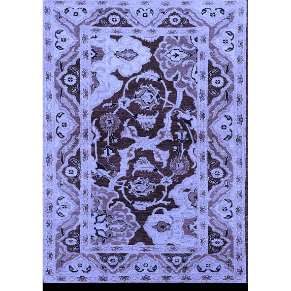 Ahgly Company Indoor Rectangle Oriental Blue Industrial Area Rugs, 7' x 9'