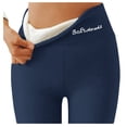 thumbnail image 6 of WZXFASHION High Waisted Thermal Leggings Tummy Control Fleece Lined Warm Pants Dark Blue XL, 6 of 6
