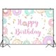 thumbnail image 4 of Fondo de cumpleaños con forma de dona para niñas, decoración de fiesta, pancarta de feliz cumpleaños con dona, fondo de fotografía, foto de mesa de pastel de cumpleaños, 4 of 5