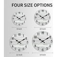 thumbnail image 2 of Wall Clock Battery Operated 8 Inch Silent Non Ticking Coastal Design Country Rustic Retro Decorative for Bathroom Kitchen Living Room Bedroom, 2 of 8
