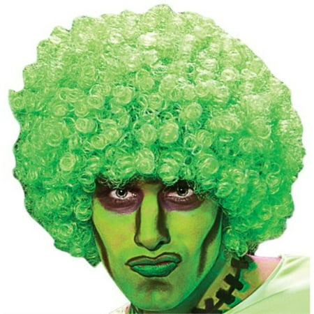 Adult Curly Circus Clown Neon Small Afro Rave Hair Wig Costume Accessory