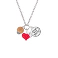 thumbnail image 2 of Delight Jewelry 12mm Stardust Round Rose Goldtone Spinner - Red Heart Nurse Strong Zoe Necklace, 2 of 4