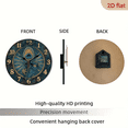 thumbnail image 7 of 10Inch Evil Eye Wall Clock Evil Eye Wall Clock, Silent Movement, Round Wooden Clock with Peacock Feather Design, AA Battery Operated (Batteries Not Included) for Living Room, Office, Ent, 7 of 7