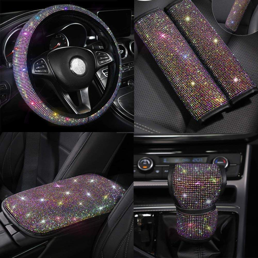 5 Pack Colorful Bling Car Accessories Set for Women, Universal Bling