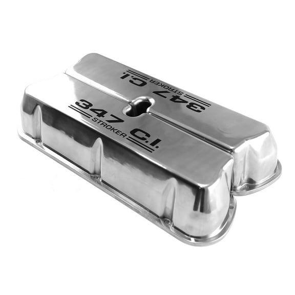 Speedmaster PCE314.1031.04 Compatible with Ford SB 289 302 351w Polished Alum. 347 Stroker Black Valve Covers No Hole