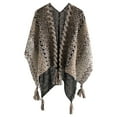 thumbnail image 3 of Women's Thickened Knit Scarf with Tassel Detail Retro Split Winter Shawl, 3 of 4