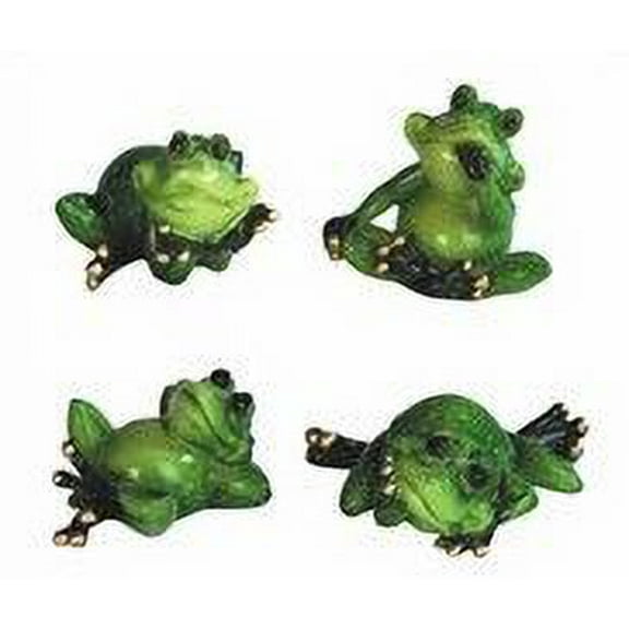 FC Design 4-Piece Mini Frog Statue Animal Decoration Figurine Set