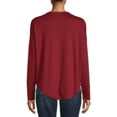 thumbnail image 2 of Time and Tru Women's Hacci Round Neck Long Sleeve T-Shirt, 2 of 5