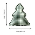 thumbnail image 6 of Christmas Tree Shaped Throw Pillow with Vintage Gingham Check Pattern and Ruffled Edge for Holiday Couch Bed and Winter Home Decor 14.56 by 13.77 inch Green, 6 of 7
