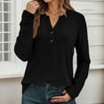 thumbnail image 4 of Fall Shirts for Women 2025 Long Sleeve V-Neck Button Casual Loose Tshirt Shirt Blouse Womens Fall Tops, 4 of 8