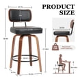 thumbnail image 3 of CRERIYO 360° Swivel Counter Height Bar Stools Set of 3, PU Leather Upholstered Bar Chairs with Bentwood Legs and Backrest for Kitchen Island, Black, 3 of 8