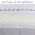 thumbnail image 3 of Lilac Purple Green Stripe Polka Dot Checker White Ruffle Patchwork Cotton Queen Reversible Quilt Bedding Set, 3 of 6