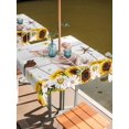 thumbnail image 2 of Outdoor Tablecloth with Umbrella Hole for Patio/Picnic/Party/Camping, Pig Sunflower Western Waterproof Table Cloth Square Cover Washable, Rustic Daisy Grey Wooden (60"x 60"), 2 of 8
