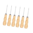 thumbnail image 3 of Hand Awls, Easy Threading Pine Wood Handle Leather Sewing Awl Tool Steel Needle Quick Penetration Ergonomic Design  for DIY, 3 of 8