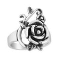 thumbnail image 2 of Vintage & Sweet Rose Flower Valentines Sterling Silver Love Ring - 6, 2 of 7
