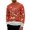 Brick Red, variant on Mens Christmas Crewneck Sweatshirt Functional Long Sleeve Festive Print Great for Layering Great for Weekend Wear and Christmas Parties