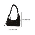 thumbnail image 2 of Bolso de pana para mujer bolso de hombro a la moda cierre de cremallera bolso de viaje al aire libre, 2 of 9