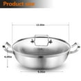 thumbnail image 3 of DELARLO 13-Inch Tri-Ply Stainless Steel Multipurpose Cooking Pan with Aluminum Core, 3 of 5
